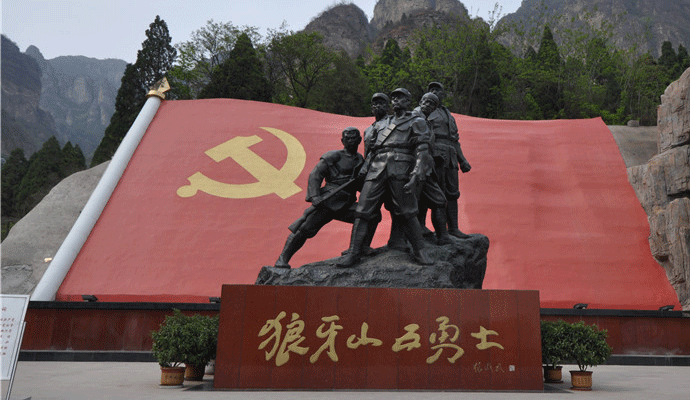 古代歷史英雄人物雕塑狼牙山五壯士雕塑！